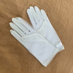 White Tulle gloves - bridal, wedding